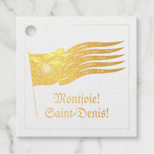 Montjoie! Saint-Denis! Rote Oriflamme mit Sonne Geschenkanhänger
