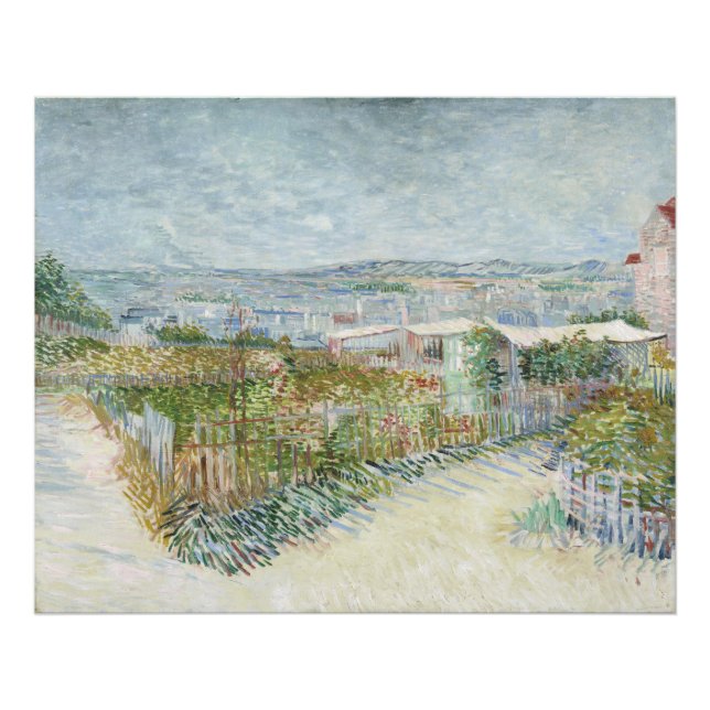 Montmartre Behind Moulin de la Galette by Van Gogh Fotodruck (Vorne)