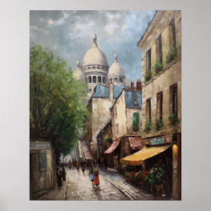 Montmartre Frankreich Landschaft Art Print Poster