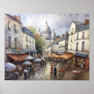 Montmartre Frankreich Landschaft Art Print Poster