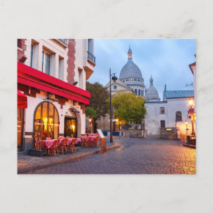 Montmartre in Paris, Frankreich Alte Straßen Café Postkarte