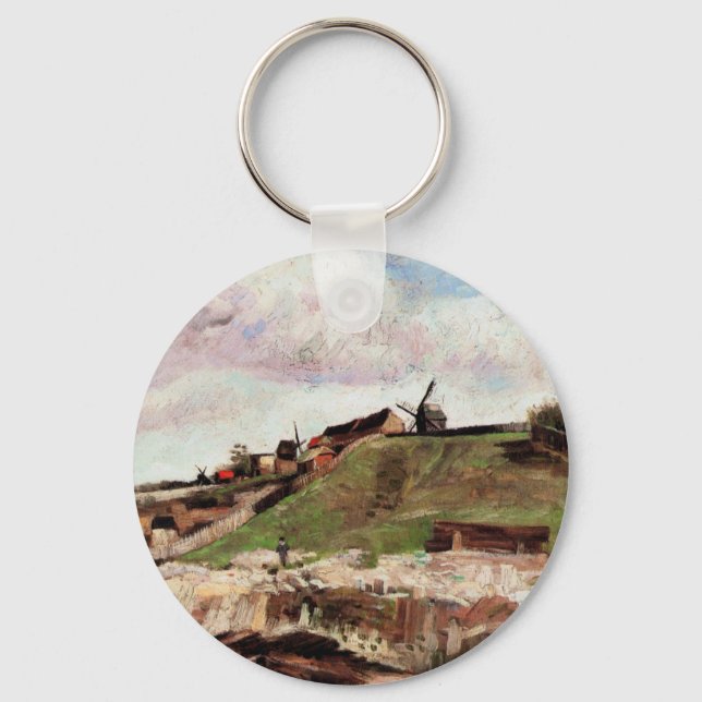 Montmartre mit Steinbruch von Vincent van Gogh Schlüsselanhänger (Vorderseite)