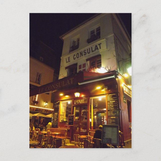 Montmartre Paris, Frankreich in der Nacht Postkarte (Vorderseite)