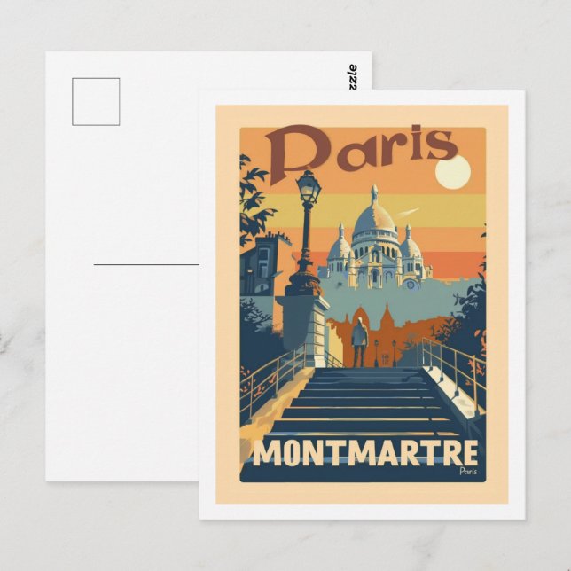 Montmartre Paris Frankreich Vintage Postkarte (Vorne/Hinten)