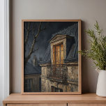 Montmartre Solitary Window Art Leinwanddruck<br><div class="desc">Have you ever wandered the steep, winding streets of Montmartre long after the cafes have closed, looking up at the ancient apartments and wondering what secrets are hidden behind a single lit pane of glass? This piece captures that exact, intimate Parisian mystery. By completely ignoring the bustling street level and...</div>