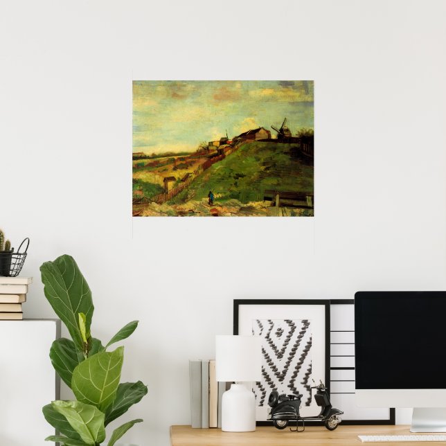 Montmartre: Steinbruch, die Mills von Vincent van  Poster (Heimbüro)