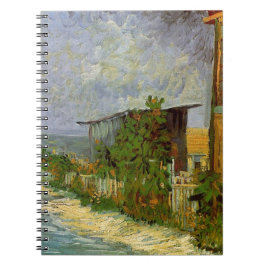 Montmartre Weg mit Sonnenblumen von Van Gogh. Notizblock