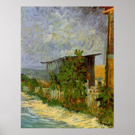 Montmartre Weg mit Sonnenblumen von Van Gogh. Poster