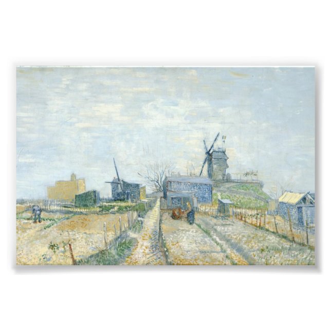 Montmartre: Windmühlen und Zuteilungen Fotodruck (Vorne)