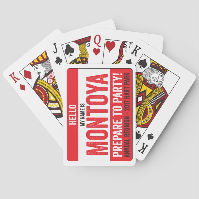 Montoya Wiedersehen 2017 - bereiten Sie sich zum Spielkarten (Rückseite)