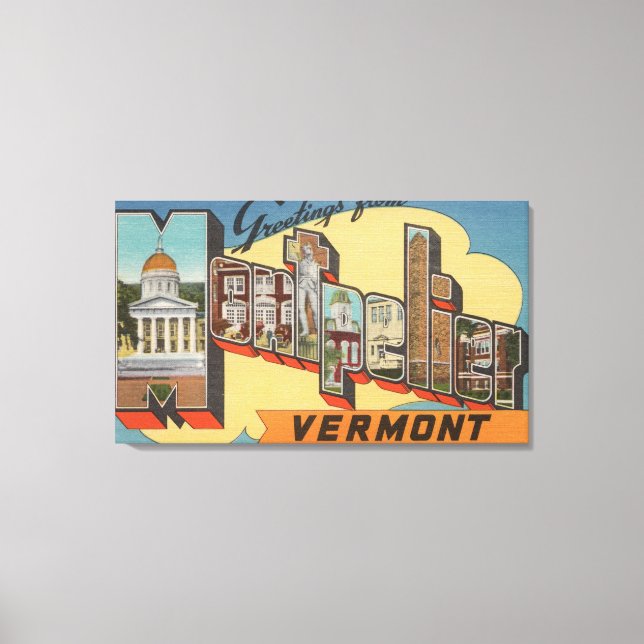 Montpelier, Vermont - Große Briefszenen Leinwanddruck (Vorderseite)