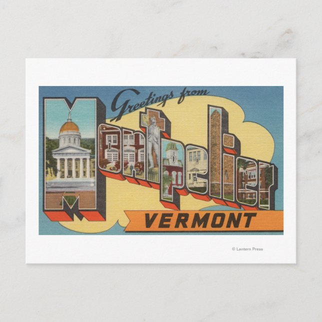 Montpelier, Vermont - Große Briefszenen Postkarte (Vorderseite)