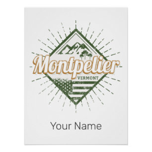 Montpelier Vermont Stadt Vereinigte Staaten Vintag Poster
