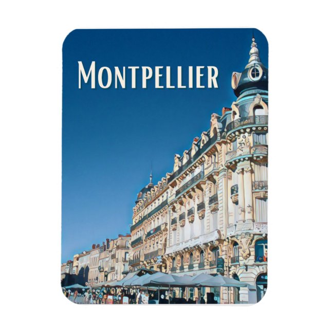 Montpellier Foto Vintage Magnet (Vertikal)