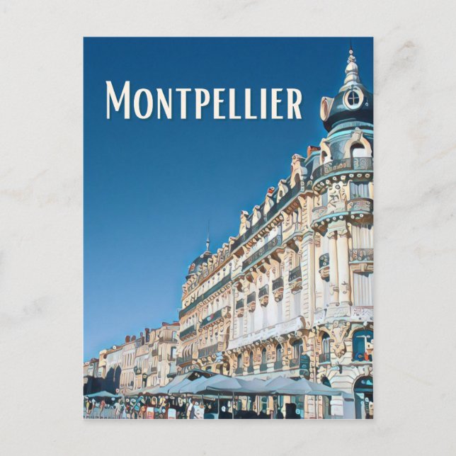 Montpellier Foto Vintage Postkarte (Vorderseite)