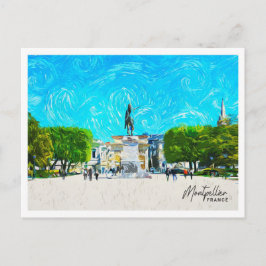 Montpellier Frankreich Schönes Öl Paint Landschaft Postkarte