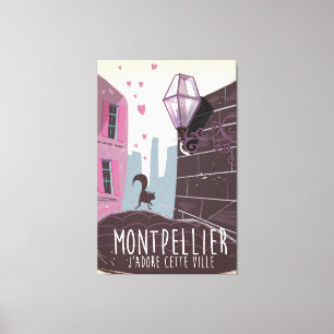 Montpellier-Frankreich-Städteplakat Leinwanddruck