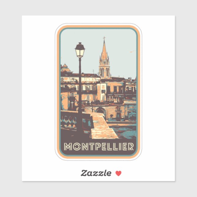 Montpellier Stadt Frankreich ist meine stolze Heim Aufkleber (Blatt)
