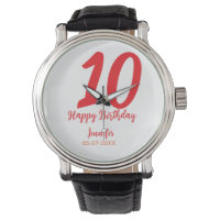 10e anniversaire ajouter nom date année rouge modè