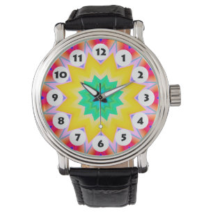 Montre 12 Spots - Mandala coloré 023