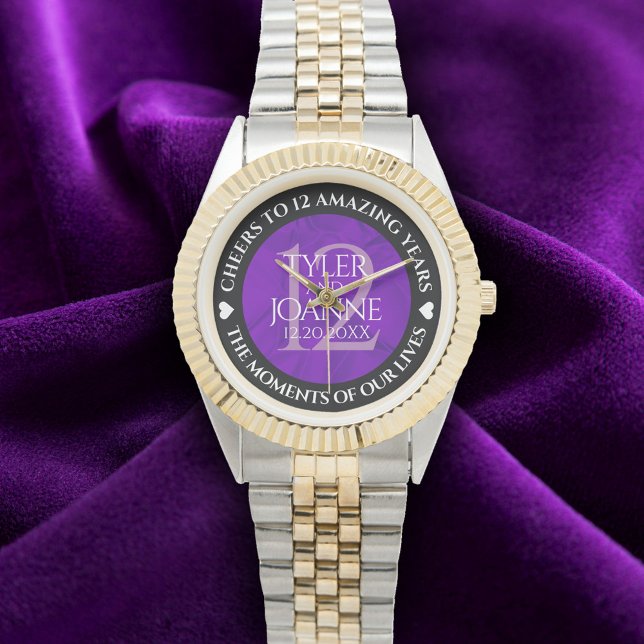 Montre 12ème anniversaire de la Mariage de soie (Elegant 12th Silk Wedding Anniversary Wristwatch Cover Photo)