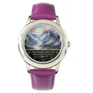 Montre 1 Pierre 5:7 lac de montagne