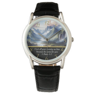 Montre 1 Pierre 5:7 lac moutain