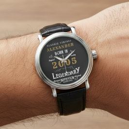 Montre 20e anniversaire personnalisé ou retraite Né en 20