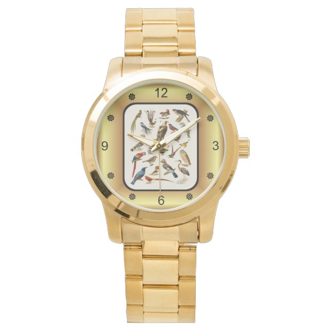 Montre 22 Espèces d'oiseaux exotiques ~ L. Prang & Co ~ (devant)