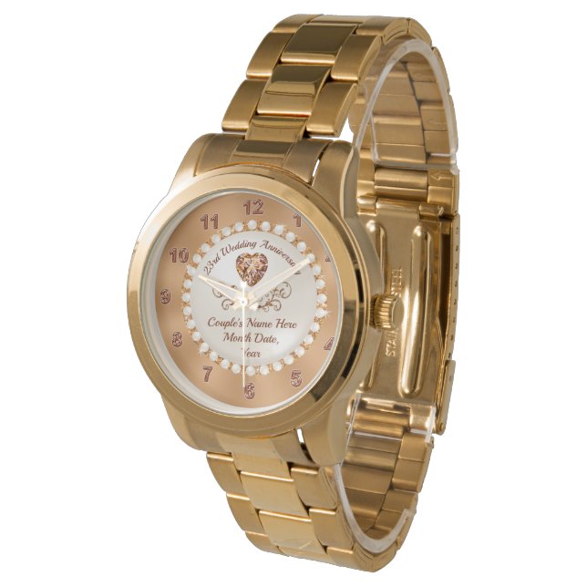 Montre 23e anniversaire Mariage Cadeaux pour femme, (Incliné)