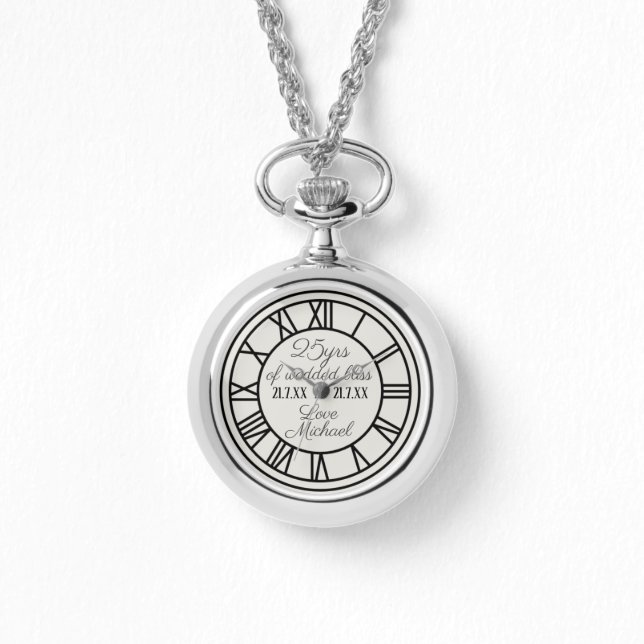 Montre 25e anniversaire du Mariage Regarder les chiffres  (Recto)