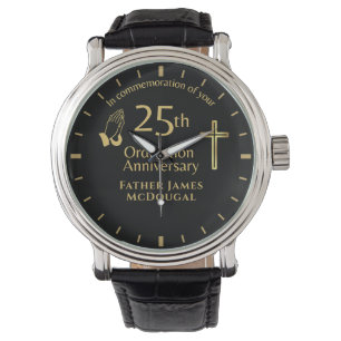 Montre 25E Ordination Anniversaire Prêtre PERSONNALISÉ