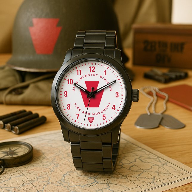 Montre 28th Infantry Division "Fire and Movement" Tribute (28th Infantry Division "Fire and Movement" Tribute Stainless Steel Watch)