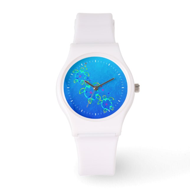Montre 3 tortues hawaïennes à la Cravate datées (Recto)
