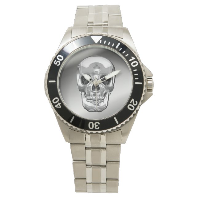 Montre [400] Crâne humain argenté (devant)