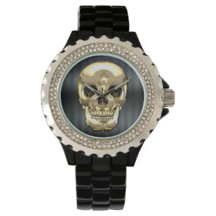 Montre [400] Crâne humain doré