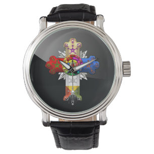 Montre [400] Croix attrayante (Croix rose)