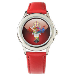 Montre [400] Croix attrayante (Croix rose)