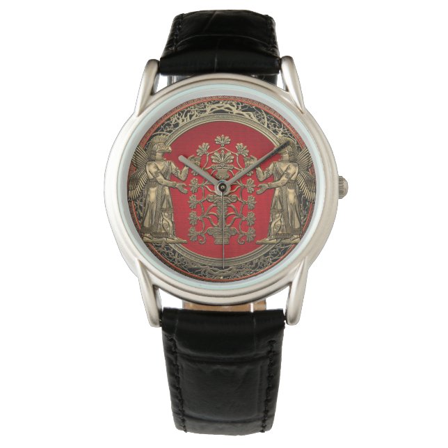 Montre [400] Deux Ninurtas d'or avec arbre de vie (devant)