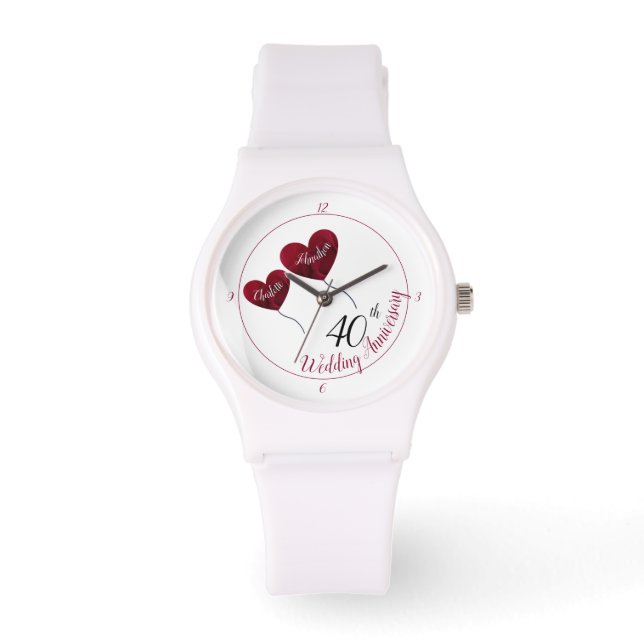Montre 40e anniversaire du mariage de Ruby Ballons de coe (Recto)