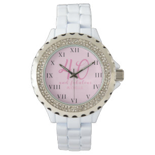 Montre 40e anniversaire pour sa quarante fille rose Éléga