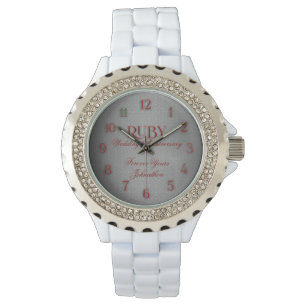 Montre 40e Ruby Mariage Annivsersary Rouge