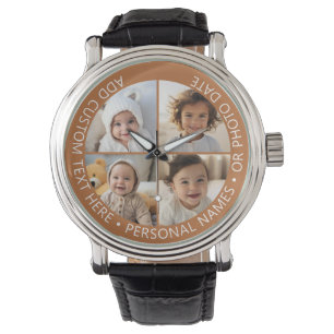 Montre 4 Collage photo avec courbure Texte personnalisé a
