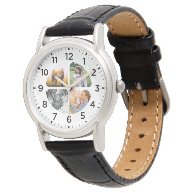 Montre 4 Photo Arrondi Poignée personnalisée (Incliné)