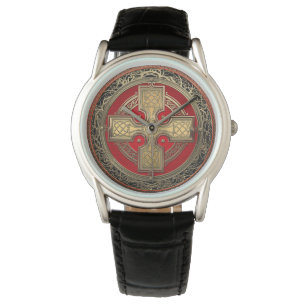 Montre [500] Ancienne Croix de noeud d'or sacré celtique