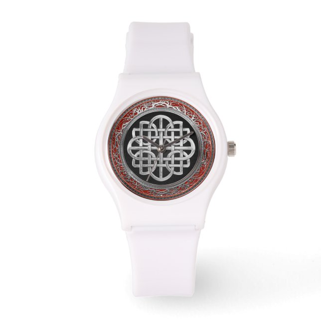 Montre [500] Croix du noeud d'argent celtique sacré (Recto)