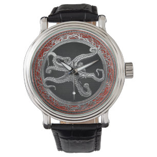 Montre [500] Poulpe argenté sacré dans la posture