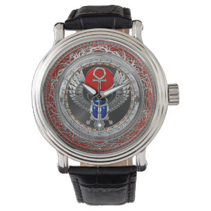 Montre [500] Scarabée à ailes par Egyptien argenté sac