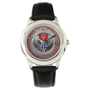 Montre [500] Scarabée à ailes par Egyptien argenté sac