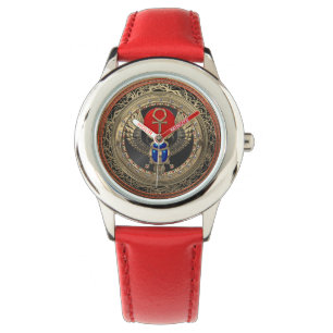 Montre [500] Scarabée à ailes par Egyptien sacré d'or